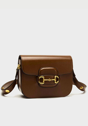 Alicia Vegan Leather Shoulder Bag Brown