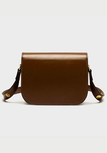 Alicia Vegan Leather Shoulder Bag Brown