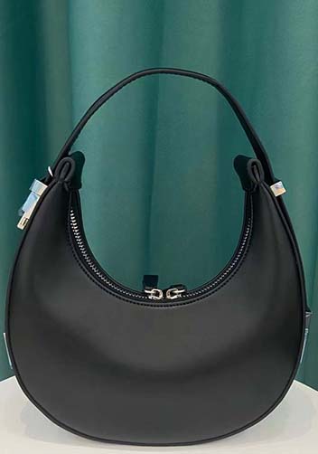 Gloria Full Moon Leather Bag Black