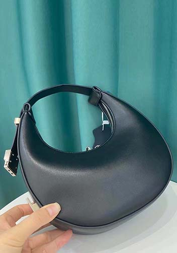 Gloria Full Moon Leather Bag Black