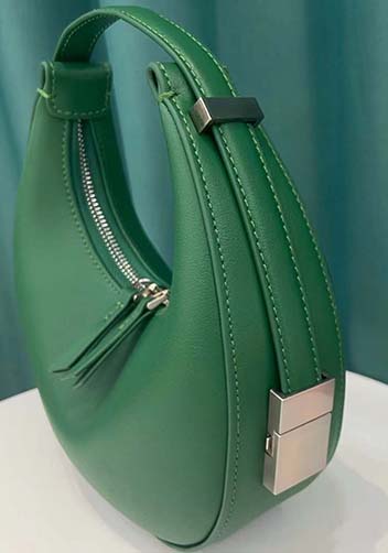 Gloria Full Moon Leather Bag Green