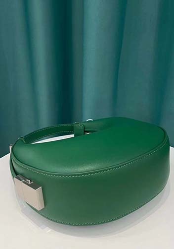 Gloria Full Moon Leather Bag Green