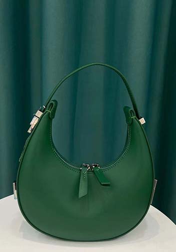 Gloria Full Moon Leather Bag Green