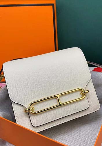 Kristine Palmprint Leather Shoulder Bag Cream