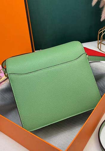 Kristine Palmprint Leather Shoulder Bag Green