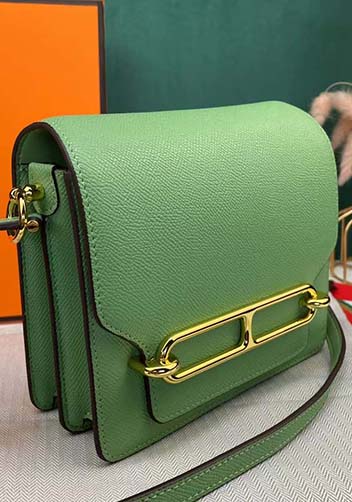 Kristine Palmprint Leather Shoulder Bag Green