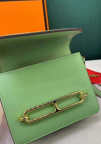 Kristine Palmprint Leather Shoulder Bag Green