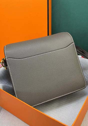 Kristine Palmprint Leather Shoulder Bag Grey