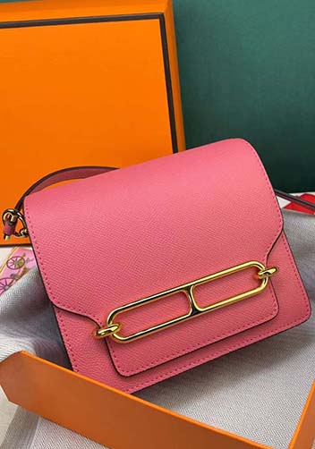 Kristine Palmprint Leather Shoulder Bag Hot Pink