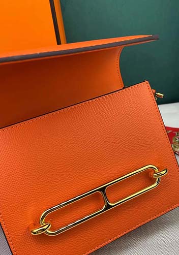 Kristine Palmprint Leather Shoulder Bag Orange