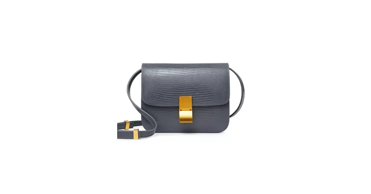 Martha Small Lizard Leather Dark Grey