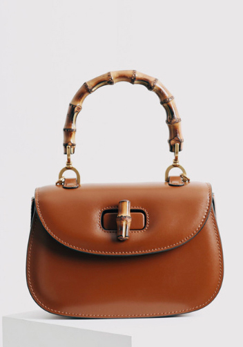 Miss Gaga Top Handle Flap Bag Camel