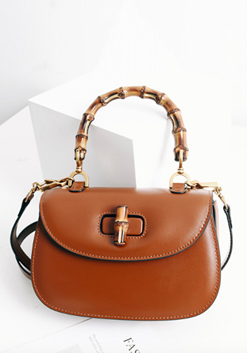 Miss Gaga Top Handle Flap Bag Camel