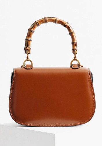 Miss Gaga Top Handle Flap Bag Camel