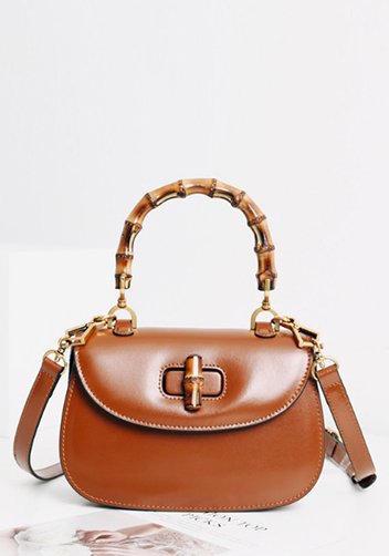 Miss Gaga Top Handle Flap Bag Camel