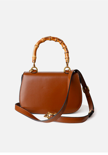 Miss Gaga Top Handle Flap Bag Camel