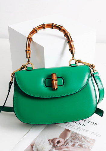 Miss Gaga Top Handle Flap Bag Green