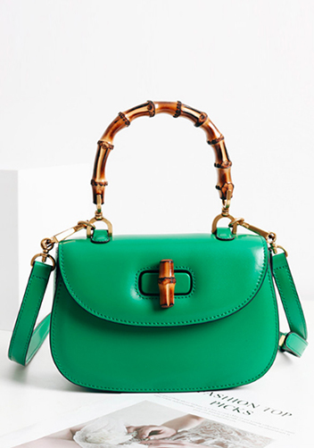 Miss Gaga Top Handle Flap Bag Green