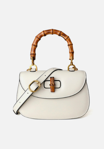 Miss Gaga Top Handle Flap Bag White