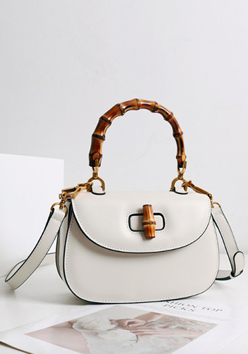 Miss Gaga Top Handle Flap Bag White