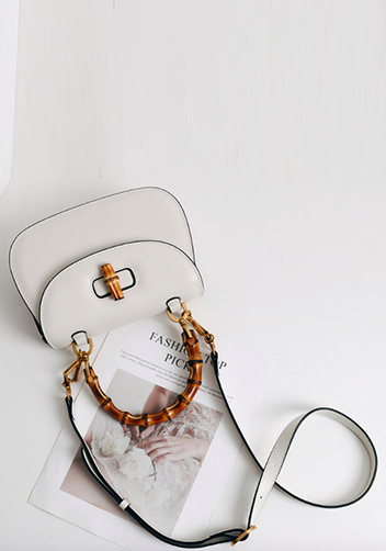 Miss Gaga Top Handle Flap Bag White