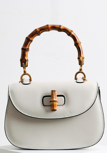 Miss Gaga Top Handle Flap Bag White