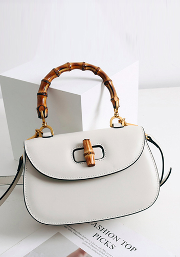 Miss Gaga Top Handle Flap Bag White