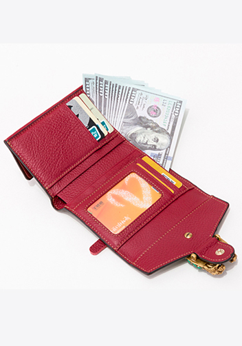 Jess Card Case Wallet Monogram Burgundy