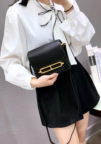 Kristine Leather Shoulder Bag Black