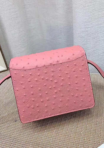 Kristine Ostrich Leather Shoulder Bag Pink