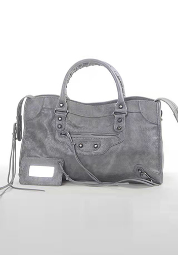 The Route 66 Faux Leather Large Bag Grey Black Hardware