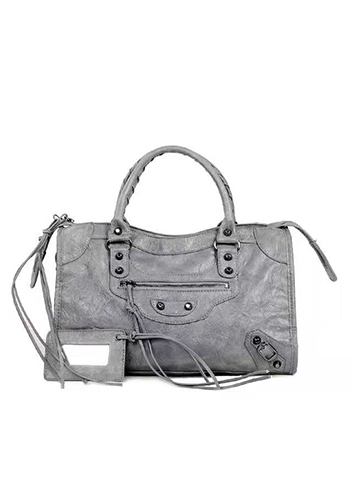 The Route 66 Faux Leather Large Bag Light Grey Black Hardware