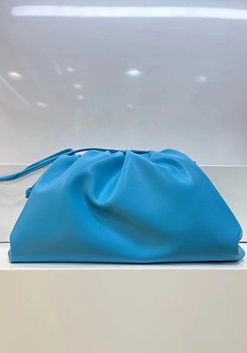 Dina Leather Large Clutch Shoulder Bag Blue