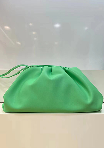 Dina Leather Large Clutch Shoulder Bag Green