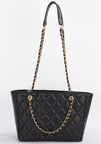 Adele Chain Shoulder Tote Bag Black