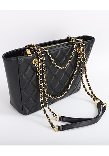 Adele Chain Shoulder Tote Bag Black