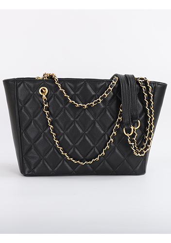 Adele Chain Shoulder Tote Bag Black