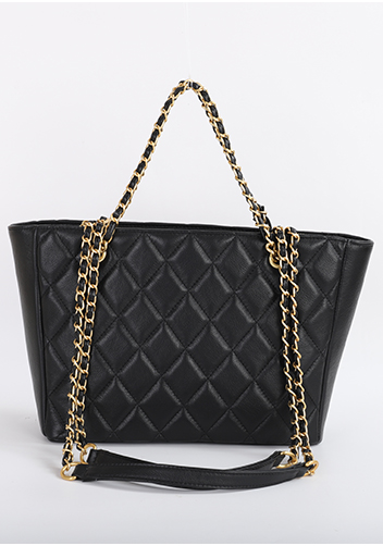 Adele Chain Shoulder Tote Bag Black