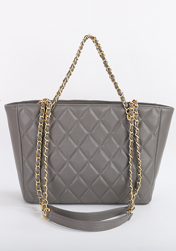 Adele Chain Shoulder Tote Bag Grey