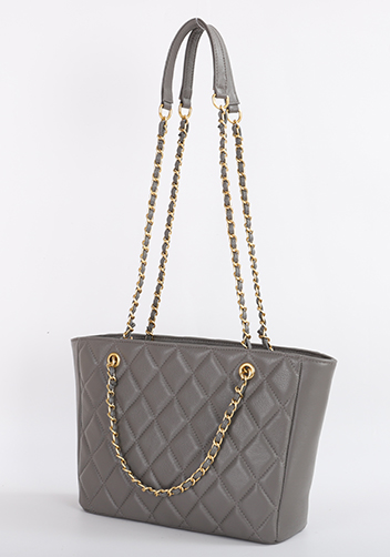 Adele Chain Shoulder Tote Bag Grey