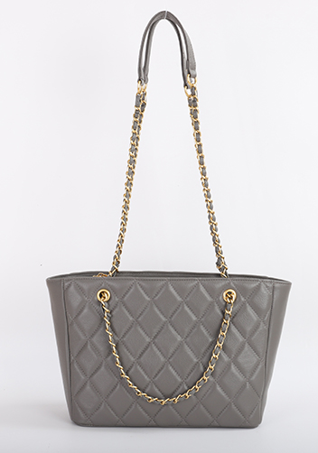 Adele Chain Shoulder Tote Bag Grey