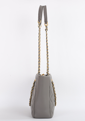 Adele Chain Shoulder Tote Bag Grey