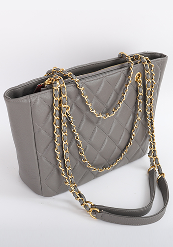 Adele Chain Shoulder Tote Bag Grey