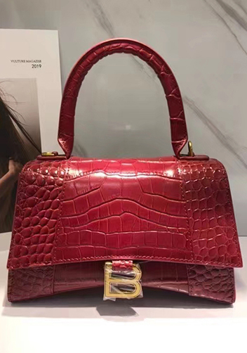 Bonnie Croc Leather Shoulder Bag Burgundy