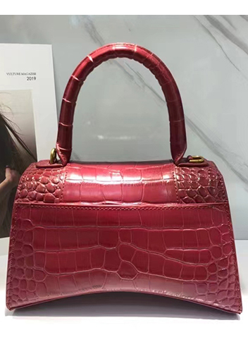 Bonnie Croc Leather Shoulder Bag Burgundy