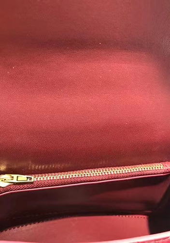 Bonnie Croc Leather Shoulder Bag Burgundy