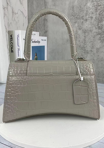 Bonnie Croc Leather Shoulder Bag Grey