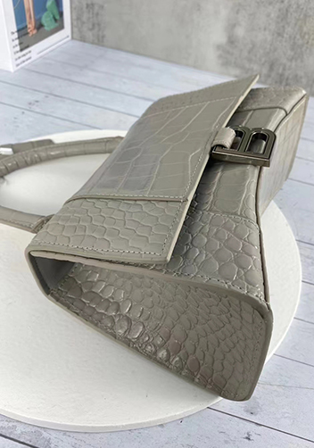 Bonnie Croc Leather Shoulder Bag Grey