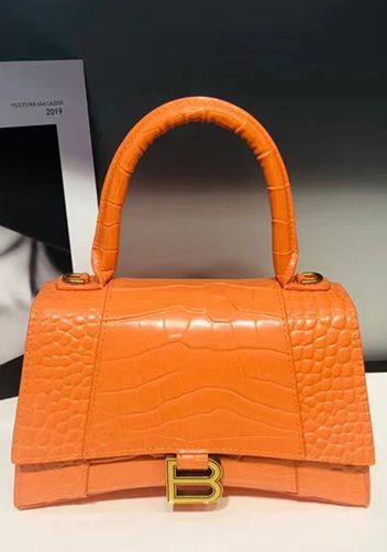 Bonnie Croc Leather Shoulder Bag Orange