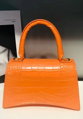 Bonnie Croc Leather Shoulder Bag Orange